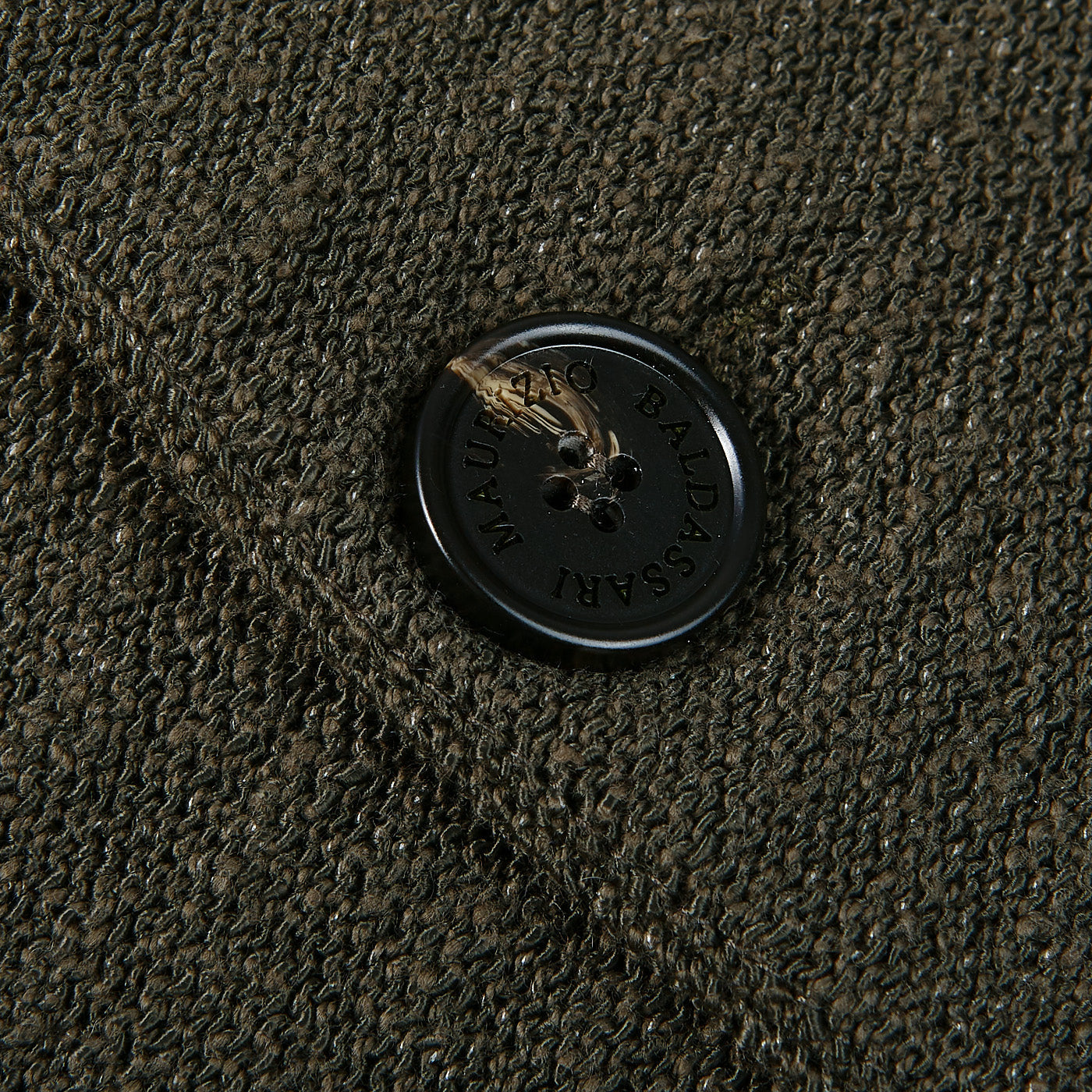 Maurizio Baldassari Green Mouline Cotton Blend Knitted Jacket Button
