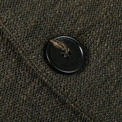 Maurizio Baldassari Green Mouline Cotton Blend Knitted Jacket Button
