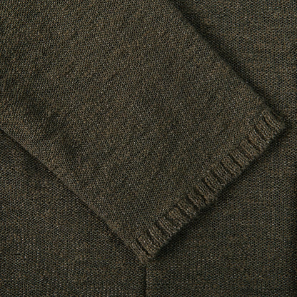 Maurizio Baldassari Green Mouline Cotton Blend Knitted Jacket Cuff
