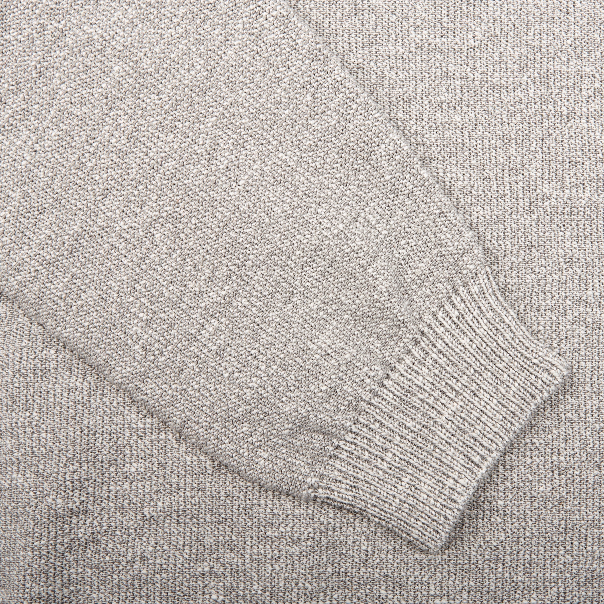 Maurizio Baldassari Light Grey Cotton Mouline 1:4 Zip Sweater Cuff