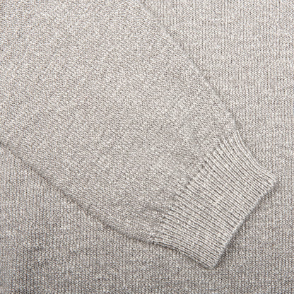 Maurizio Baldassari Light Grey Cotton Mouline 1:4 Zip Sweater Cuff