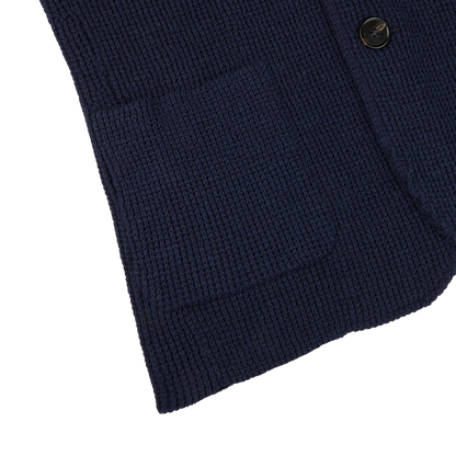 Maurizio Baldassari Navy Blue Cotton Summer Brenta Jacket Edge