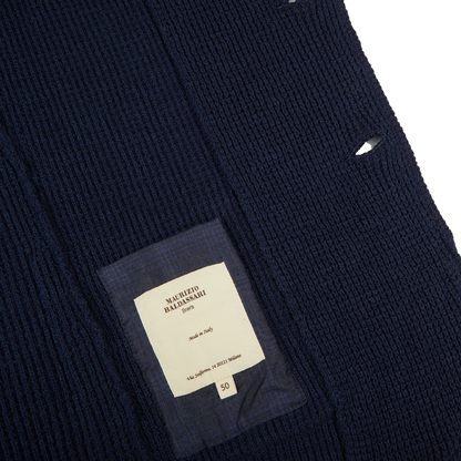 Maurizio Baldassari Navy Blue Cotton Summer Brenta Jacket Inside