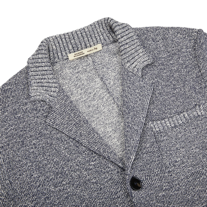 The Maurizio Baldassari Blue Melange Cotton Mouline Knitted Jacket.