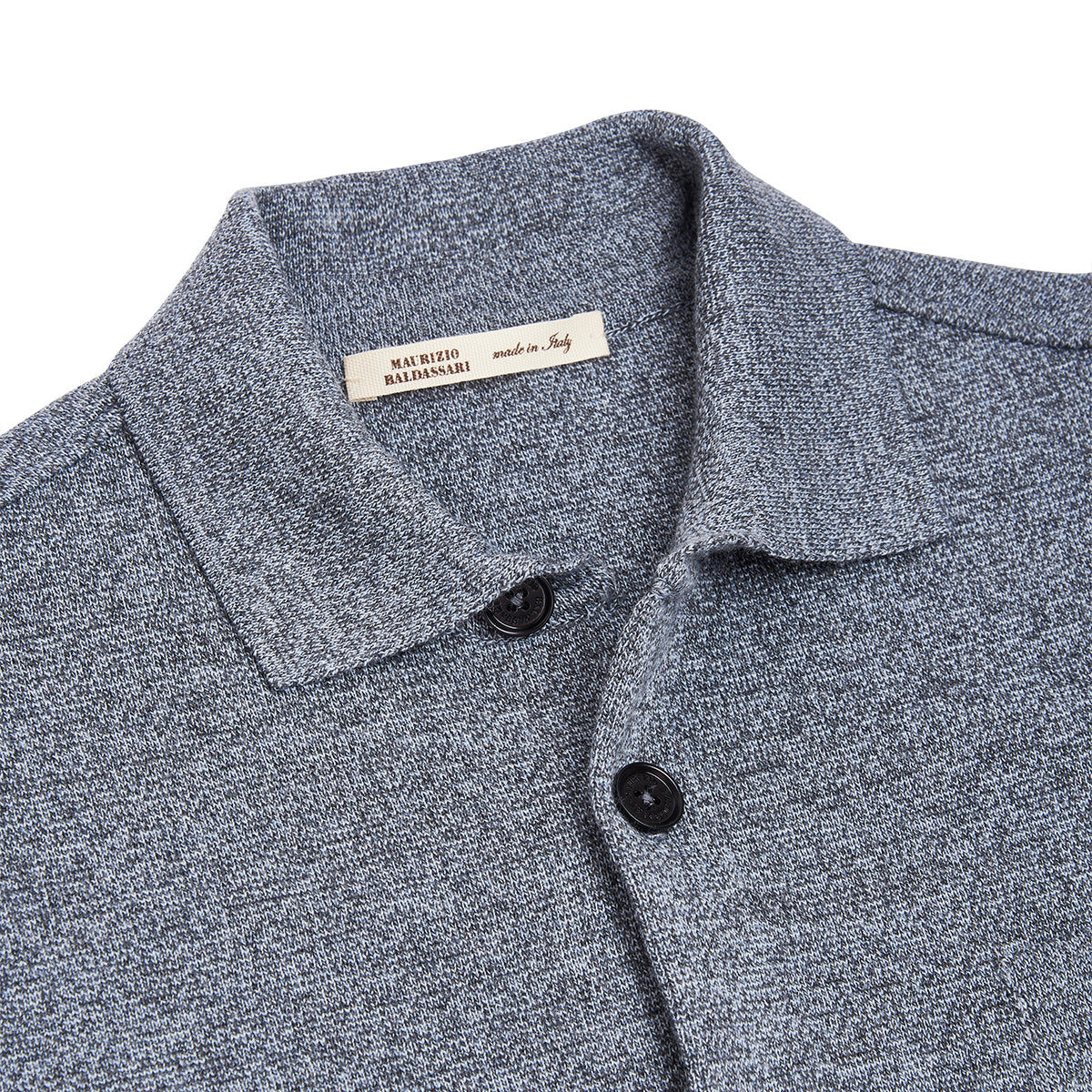 Steel Blue Milano Knit Overshirt