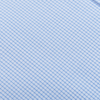 Mazzarelli Light Blue Checked Regular BD Shirt Fabric