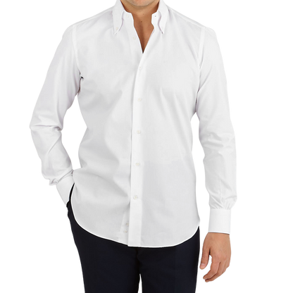 Mazzarelli White Royal Oxford BD Regular Shirt Front