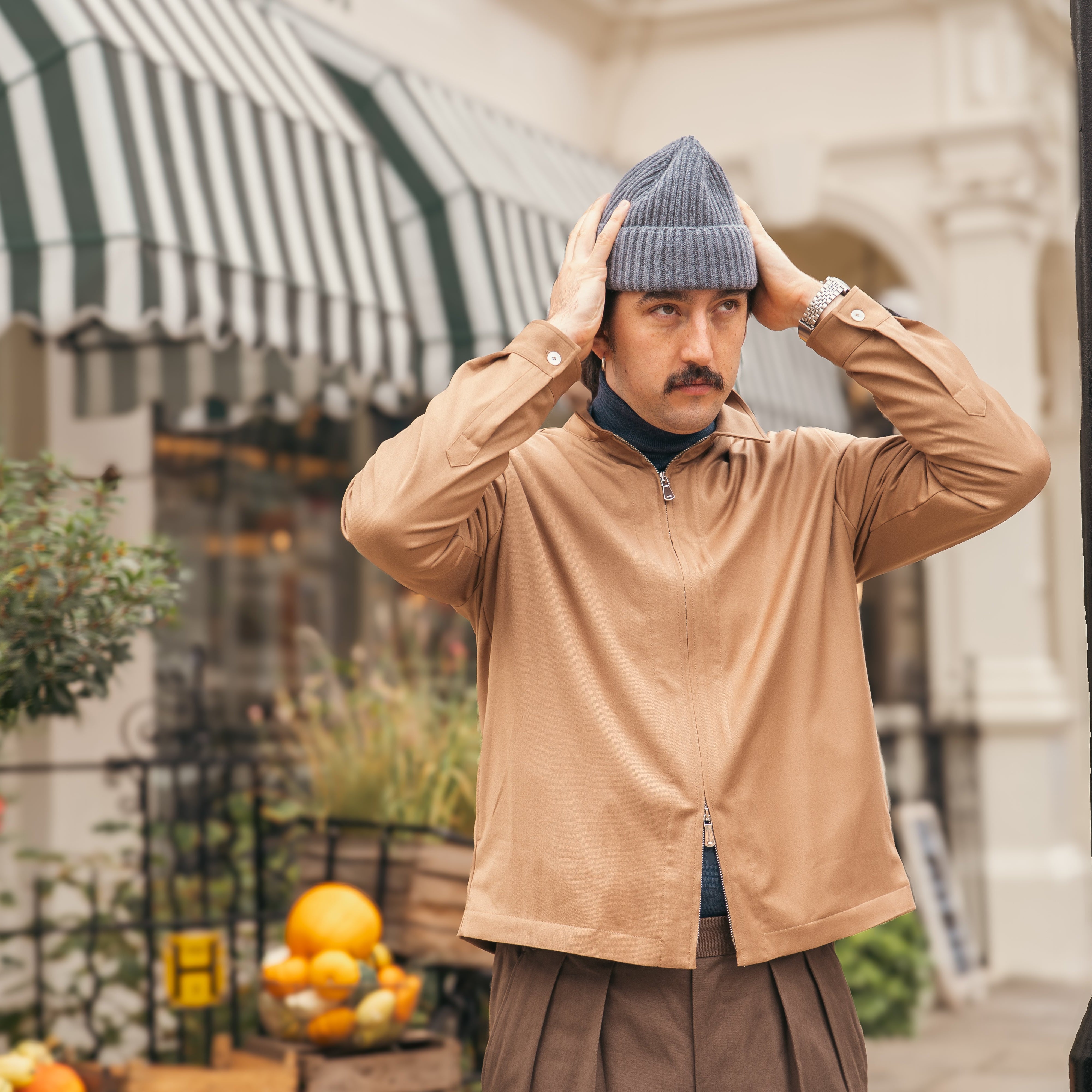 Grey Cashmere Beanie