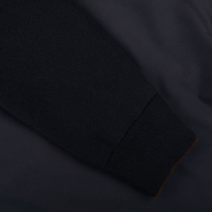 Moorer Navy Blue Down Padded Knitted Sleeve Bomber Cuff