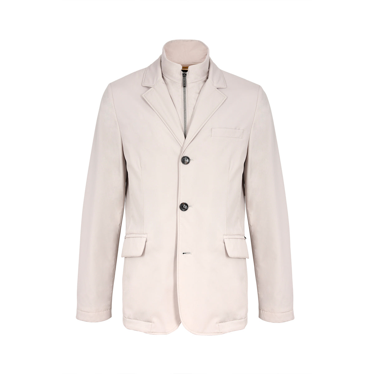 Cream Beige Nylon Waterproof Jacket