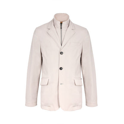 Cream Beige Nylon Waterproof Jacket