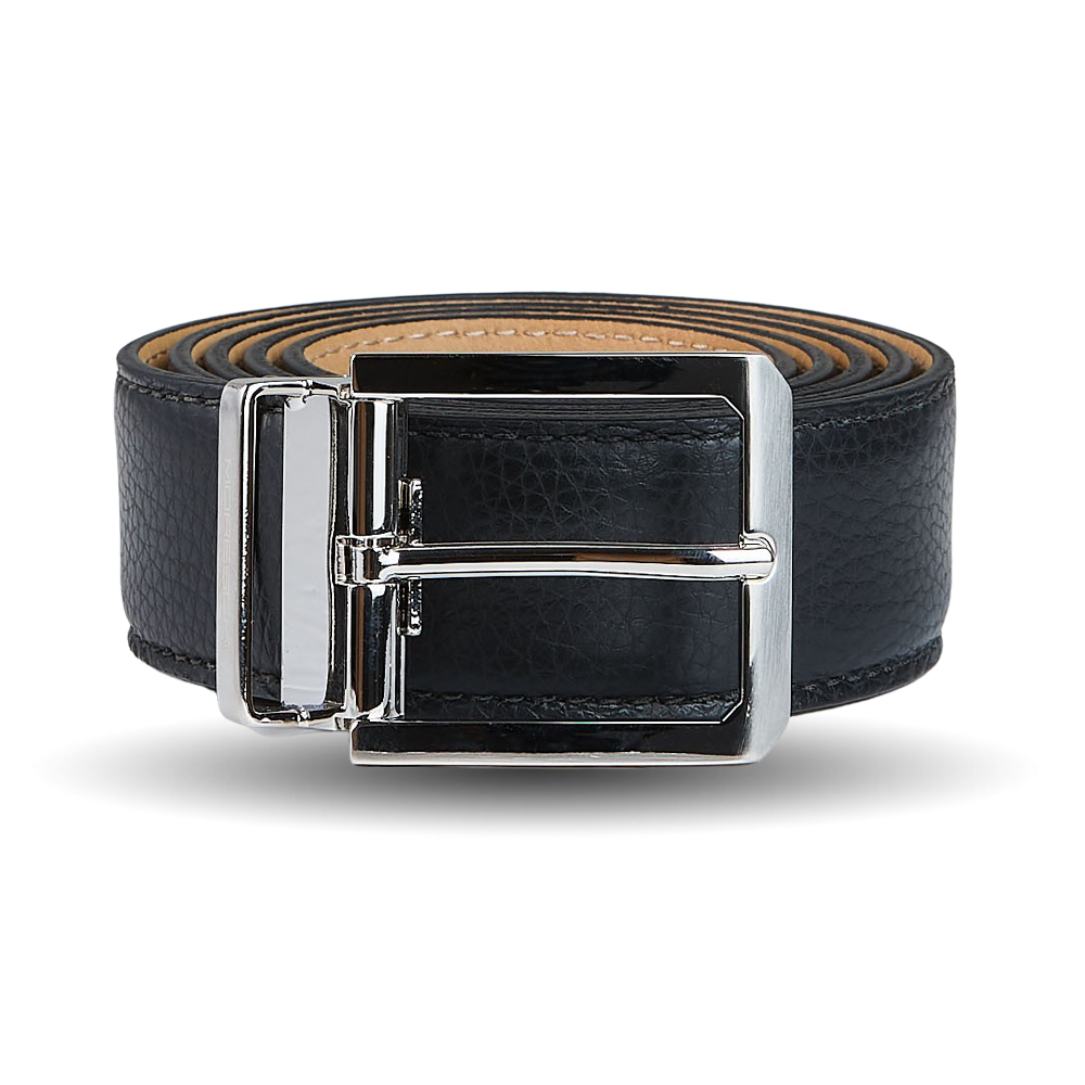 Moreschi Black Grained Calf Leather 35mm Belt Feature