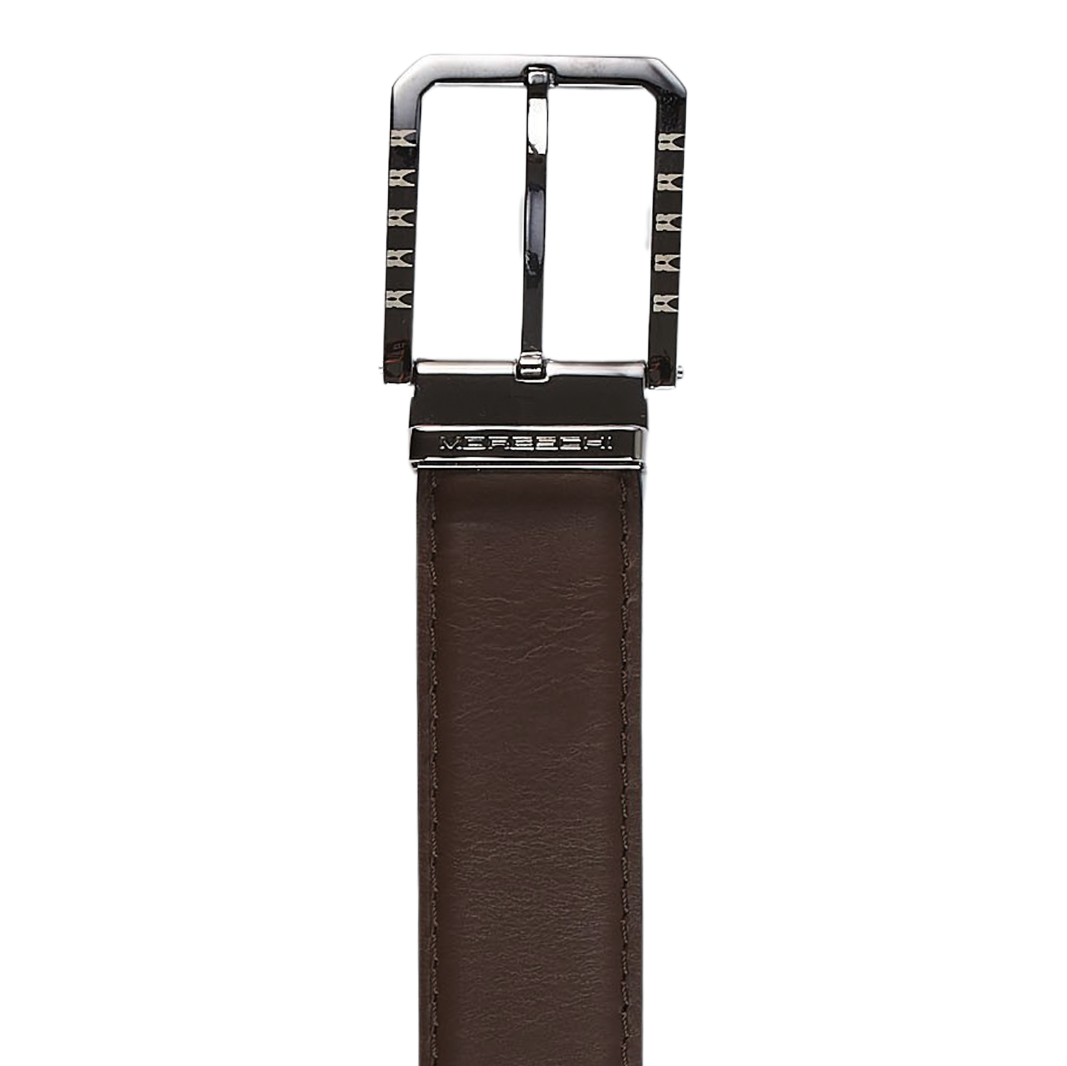 Moreschi Chocolate Brown Calf Leather 35mm Belt Buckle
