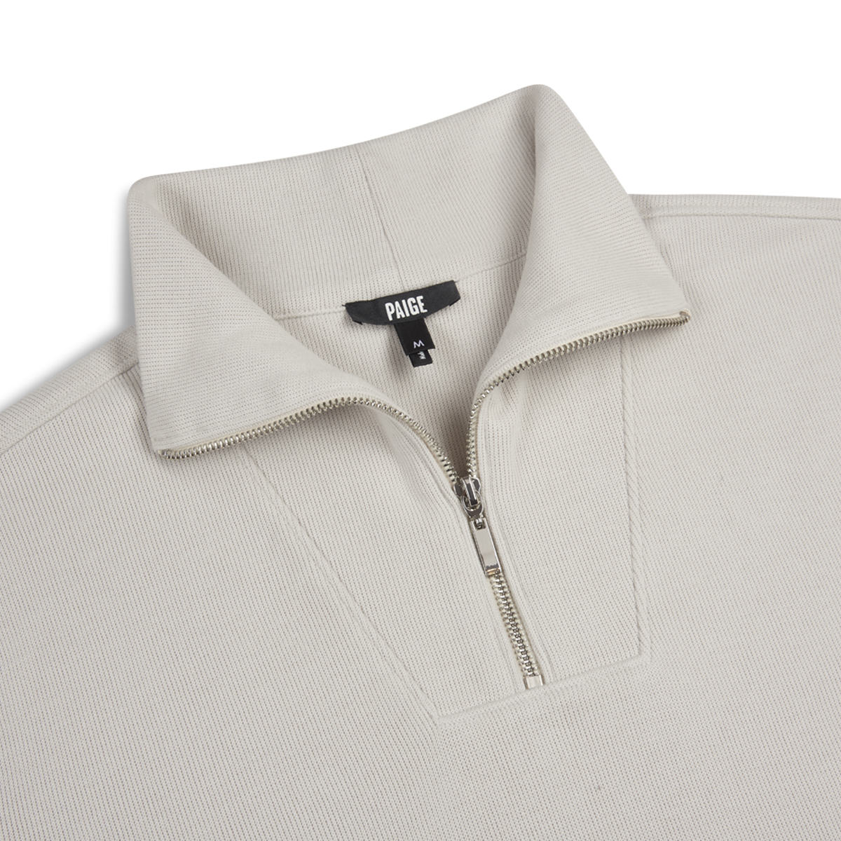 Dove Grey Ribbed Cotton Quarter Zip