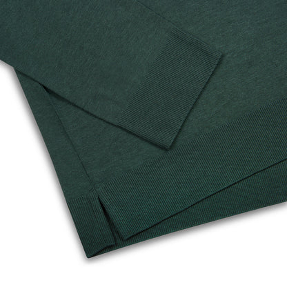 Petrol Green Lyocell Long Sleeve Open Neck Polo