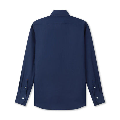 Navy Blue Linen Popover Shirt