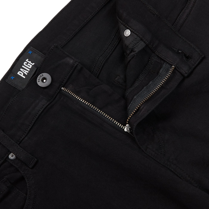 Paige Black Shadow Cotton Stretch Lennox Jeans Zipper