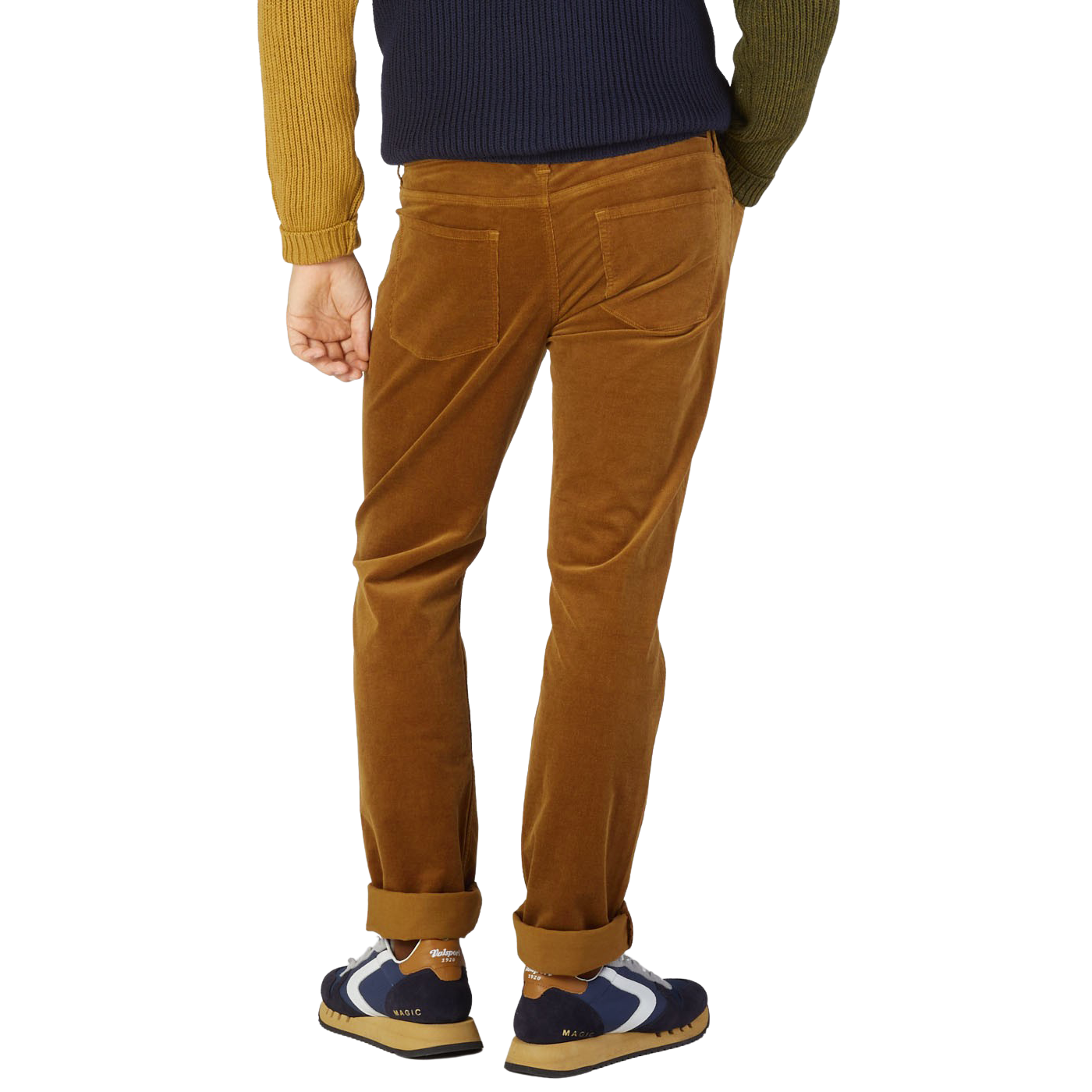 Paige Brown Cotton Corduroy Five Pocket Trousers Back