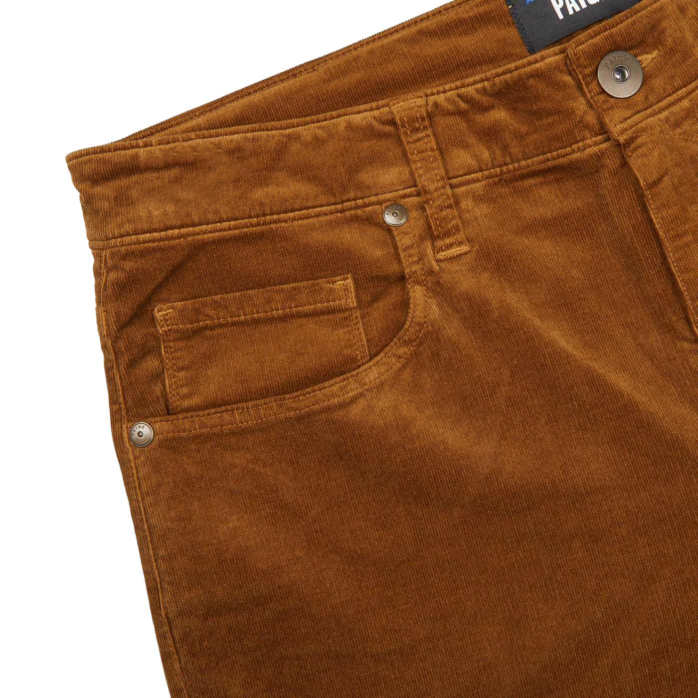 Paige Brown Cotton Corduroy Five Pocket Trousers Edge
