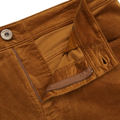Paige Brown Cotton Corduroy Five Pocket Trousers Zipper