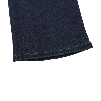 Paige Dark Blue Cotton Stretch Lennox Jeans Cuff