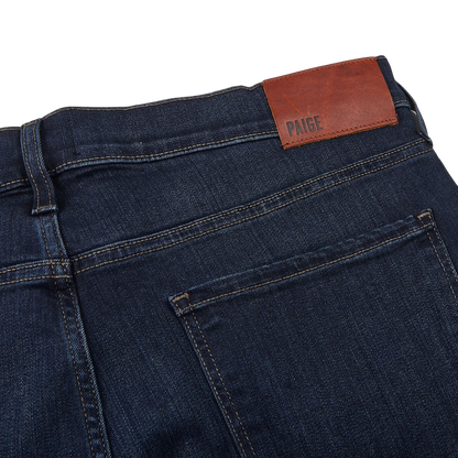 Paige Dark Blue Cotton Stretch Lennox Jeans Pocket