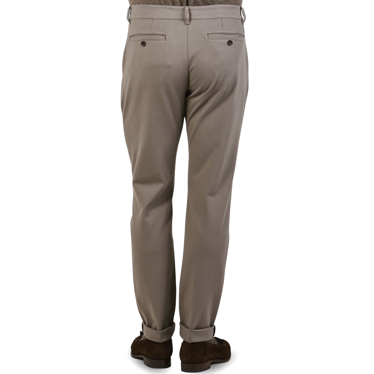 Paige Dark Taupe Jersey Stafford Trousers Back