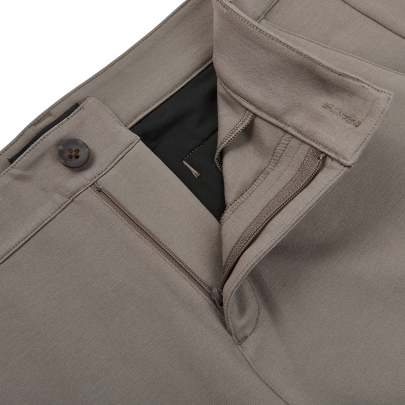 Paige Dark Taupe Jersey Stafford Trousers Zipper