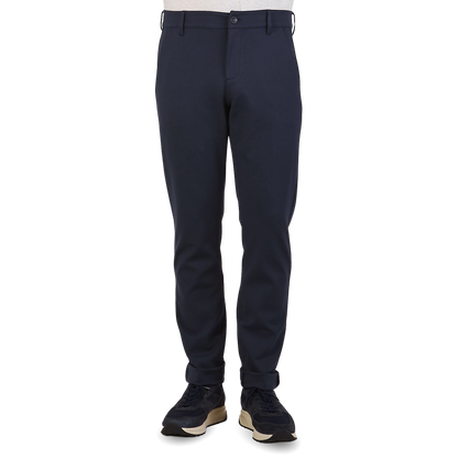 Paige Deep Anchor Blue Jersey Stafford Trousers Front