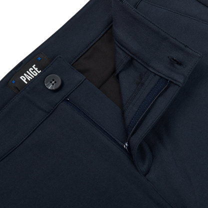 Paige Deep Anchor Blue Jersey Stafford Trousers Zipper