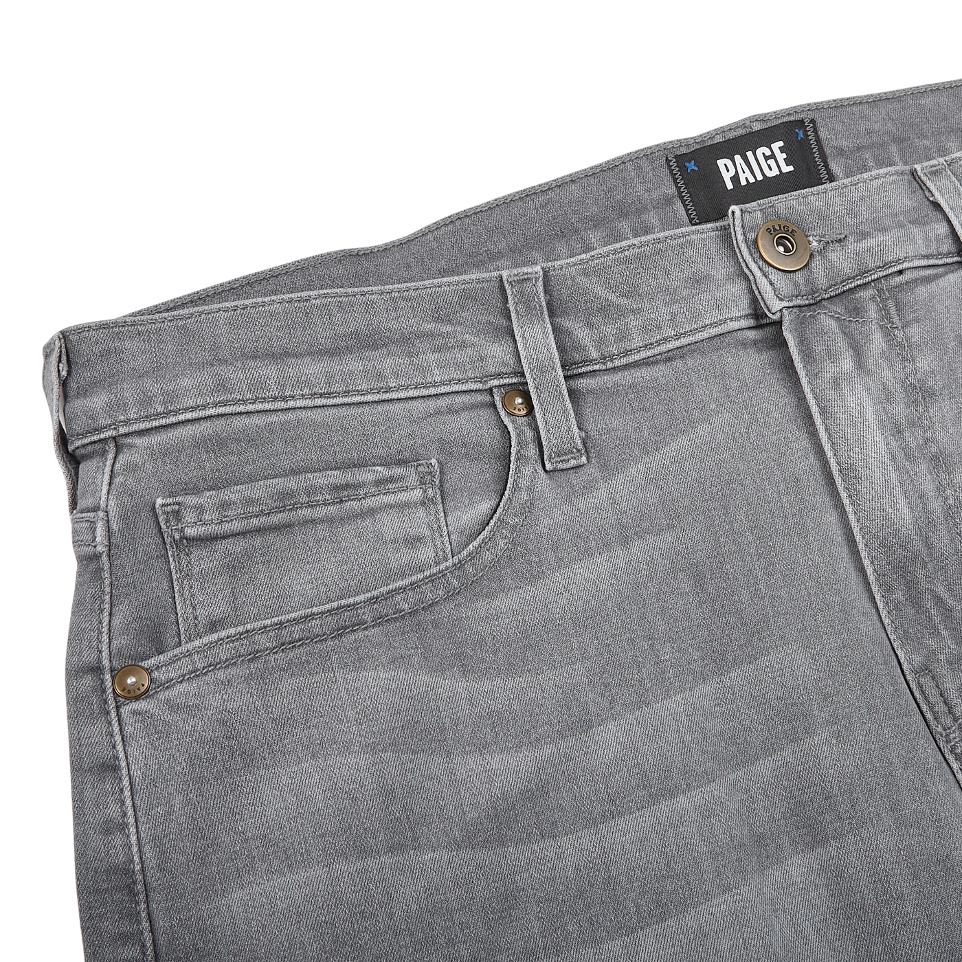 Paige Light Grey Cotton Stretch Lennox Jeans Edge