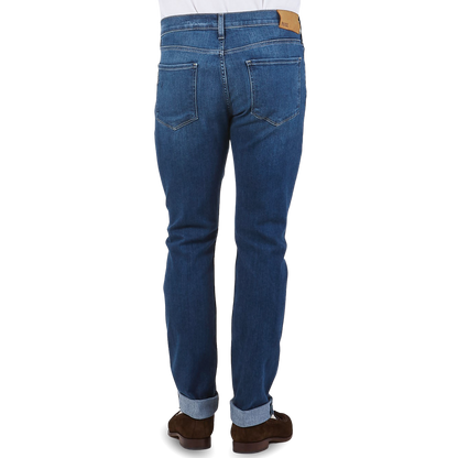 Paige Mulholland Blue Cotton Stretch Lennox Jeans Back