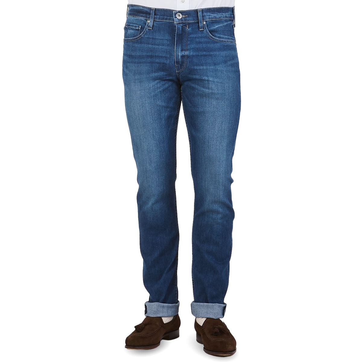 Paige Mulholland Blue Cotton Stretch Lennox Jeans Front