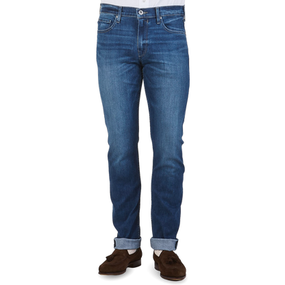 Paige Mulholland Blue Cotton Stretch Lennox Jeans Front