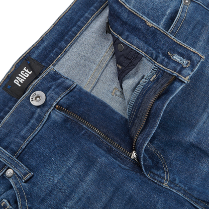 Paige Mulholland Blue Cotton Stretch Lennox Jeans Zipper