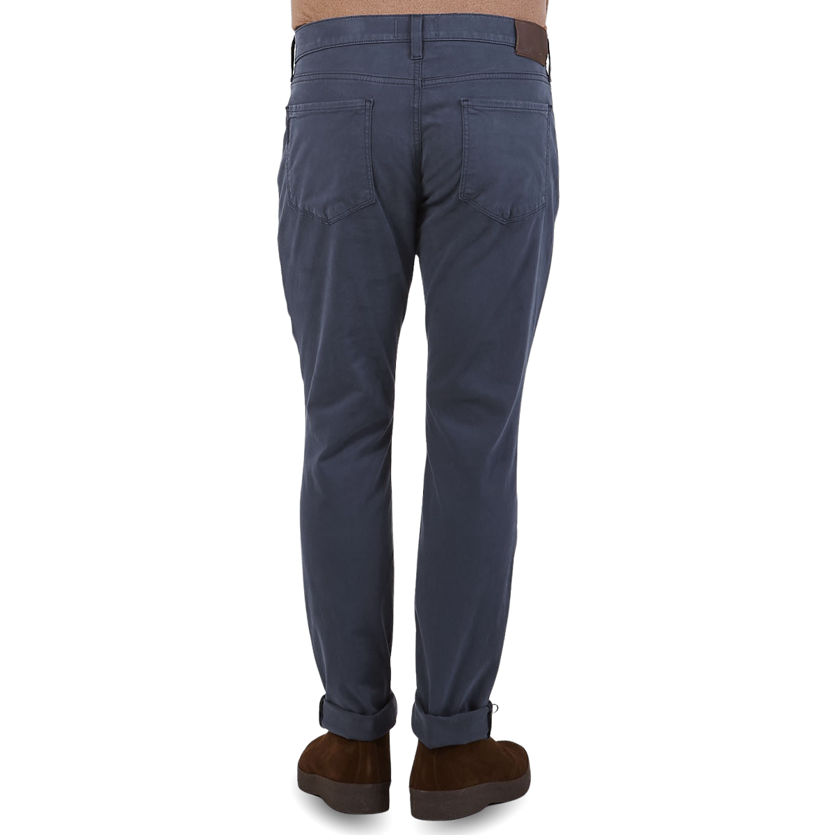 Paige Paige Dark Taupe Jersey Stafford Trousers Zipper Back