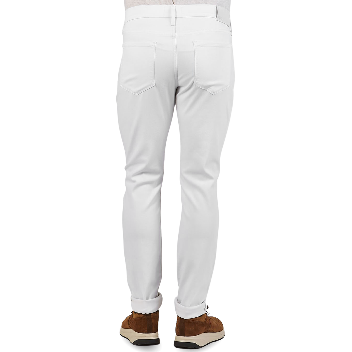 Paige White Icecap Cotton Stretch Lennox Jeans Back
