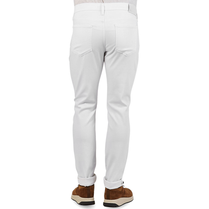 Paige White Icecap Cotton Stretch Lennox Jeans Back