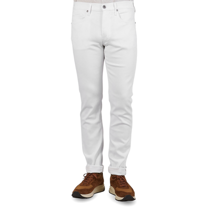 Paige White Icecap Cotton Stretch Lennox Jeans Front