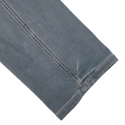 A close up of a pair of Grey-Blue Cotton Stretch Lennox Jeans by Paige.