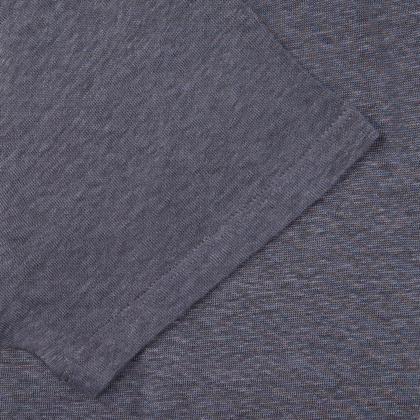 A close up of a breathable Paige Grey Blue Linen Capri Collar Polo Shirt.