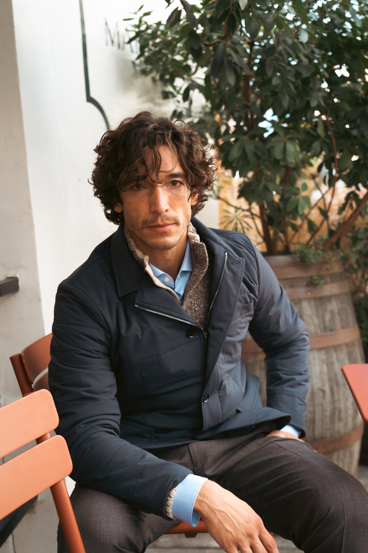 Navy Quilted Nylon Travel Jacket