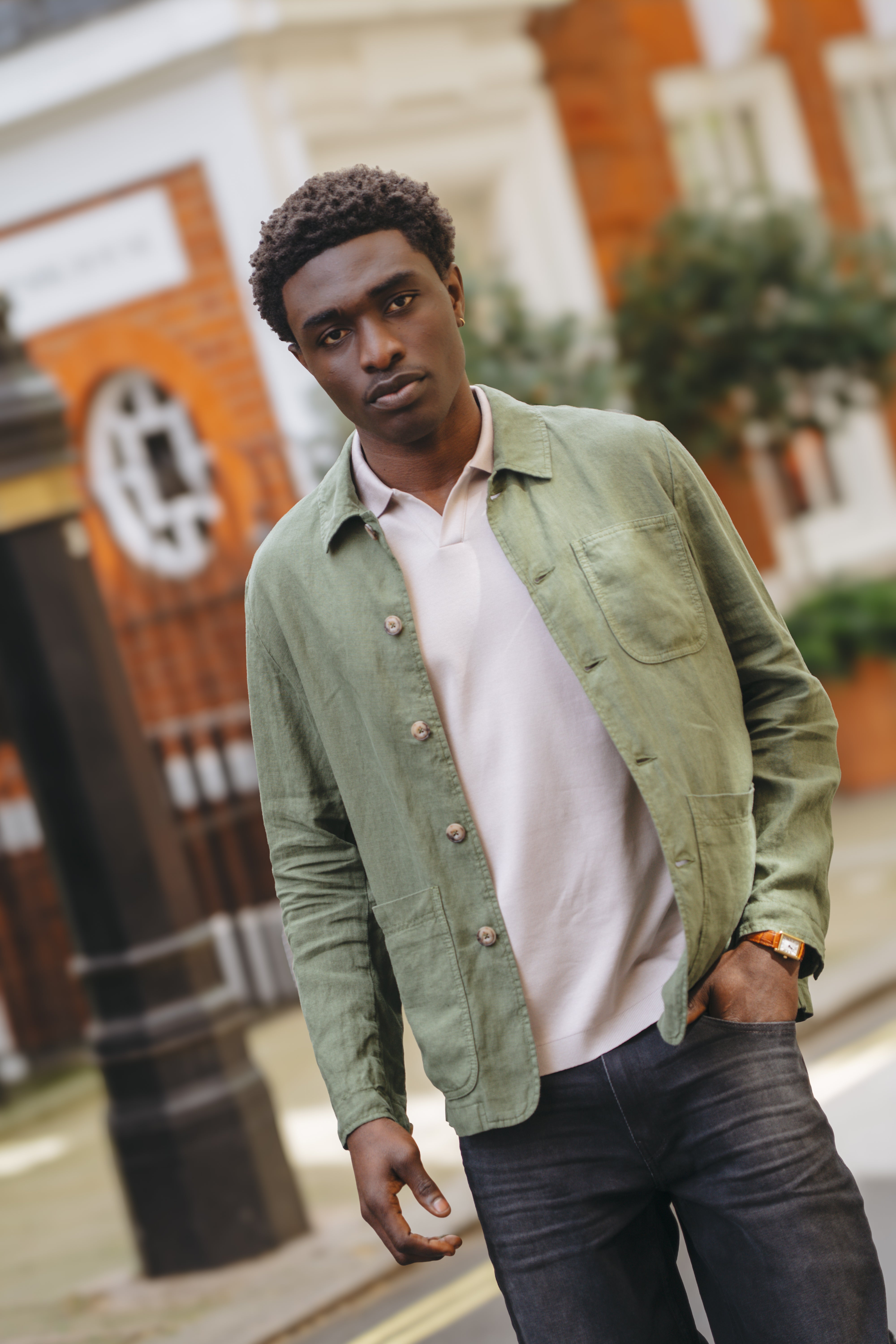 Light Grey Cotton Knitted Open Neck Polo