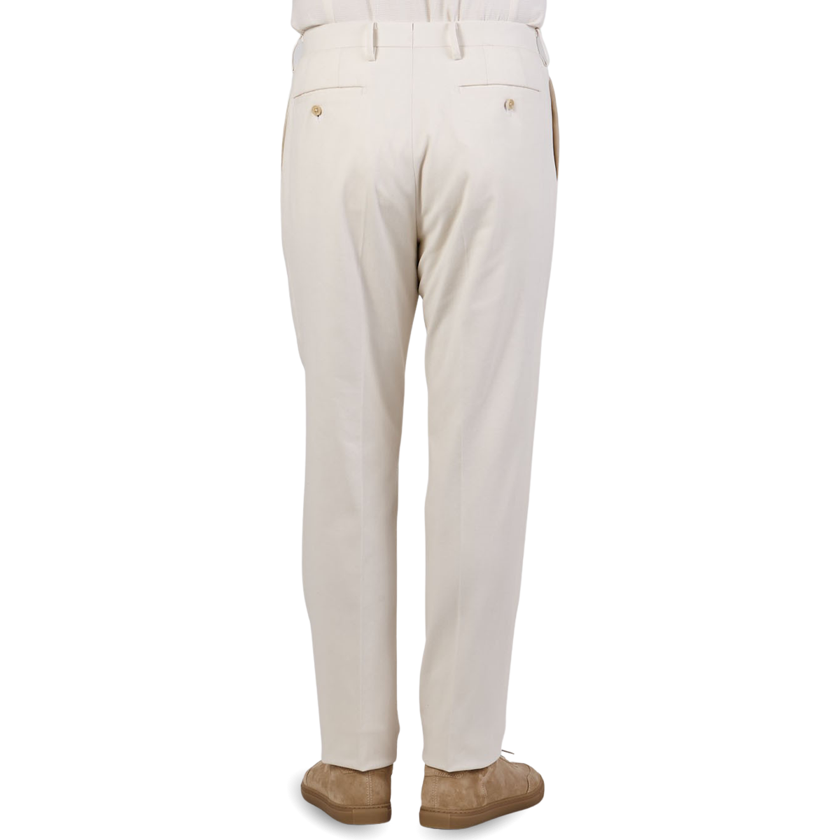 Ring Jacket Cream Heavy Cotton Twill Pleated Trousers Back