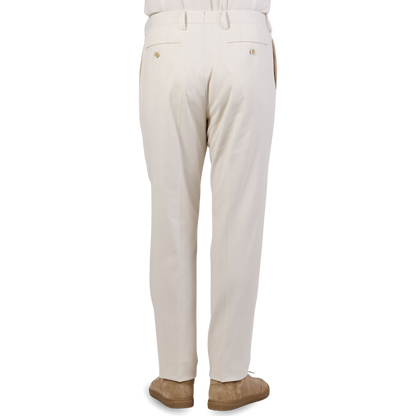 Ring Jacket Cream Heavy Cotton Twill Pleated Trousers Back