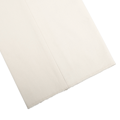 Ring Jacket Cream Heavy Cotton Twill Pleated Trousers Cuff