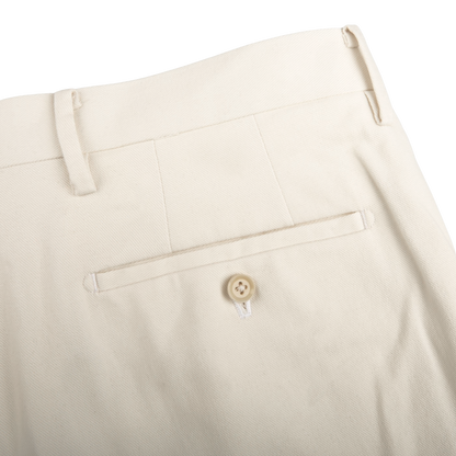 Ring Jacket Cream Heavy Cotton Twill Pleated Trousers Pocket