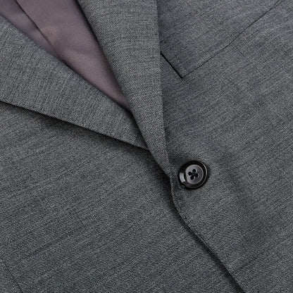 Ring Jacket Grey Melange Pic 'n Pic Wool Suit Closed