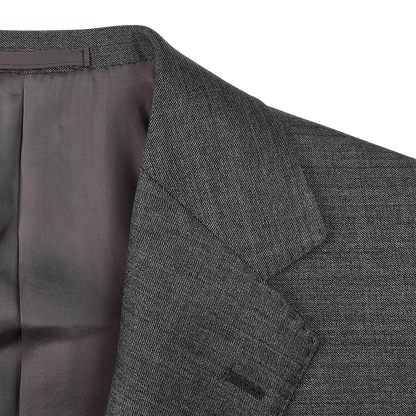 Ring Jacket Grey Melange Pic 'n Pic Wool Suit Lapel