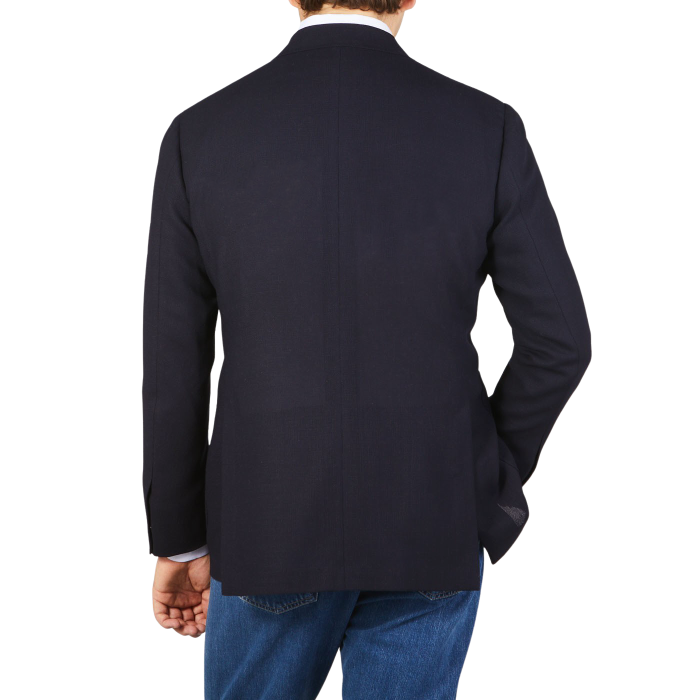 Ring Jacket Navy Blue Wool Balloon Club DB Blazer Back